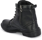 Shoe Island Men's Brown Leatherette Zipper Bike Riding Hiking High Ankle Long Boots For Men Boots For Men (Black , 8)